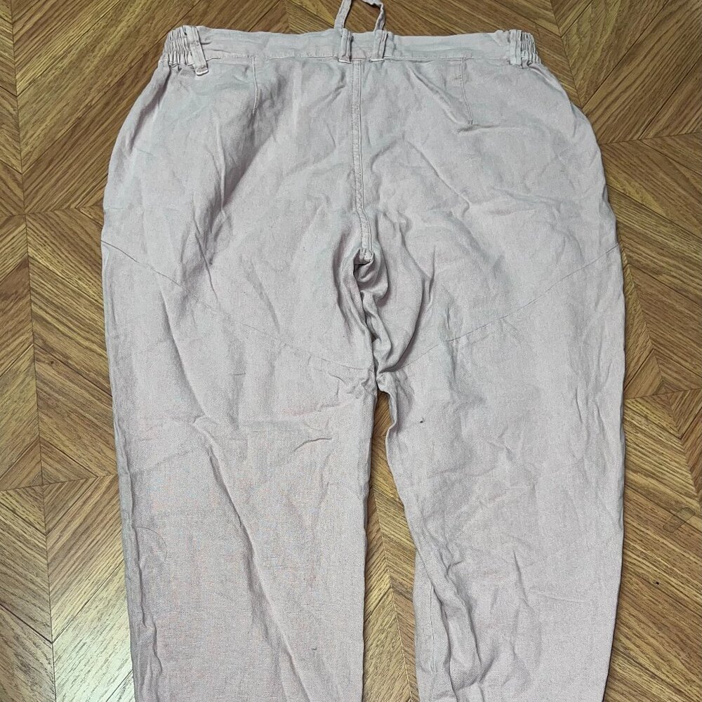 Pink linen pants